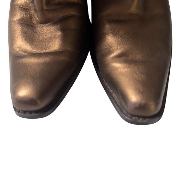Coldwater Creek Cowboy Boots Bronze Metallic Womens Leather Mid Calf Sz. 8 M - Picture 5 of 12